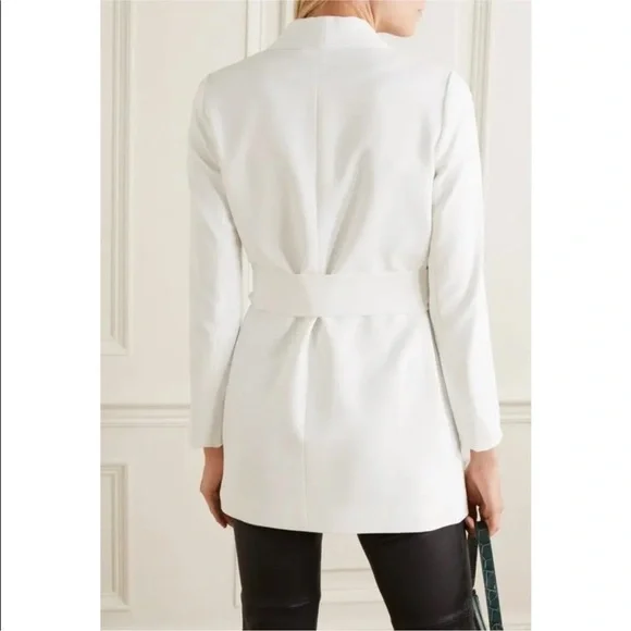 Alice + Olivia Wheaton Shawl Colllar Wrap Blazer in Off White - Picture 2 of 16